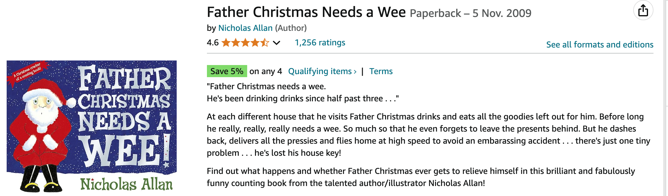 father chirsmas needs a wee