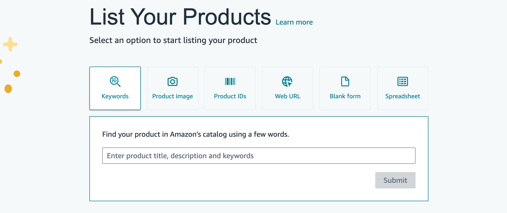 list your products on Amazon